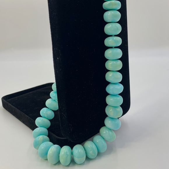 Peruvian Blue Opal Necklace 19" - Picture 3 of 11